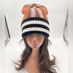 Burberry Cashmere Nova Check Beanie Hat- Free Gift With Purchase